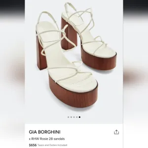 Gia Borghini x RHW Rosie 28 Leather Knotted Strappy Chunky Platform Sandals 40