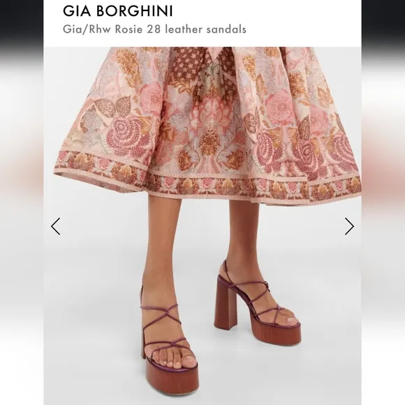 Gia Borghini x RHW Rosie 28 Leather Knotted Strappy Chunky Platform Sandals 40