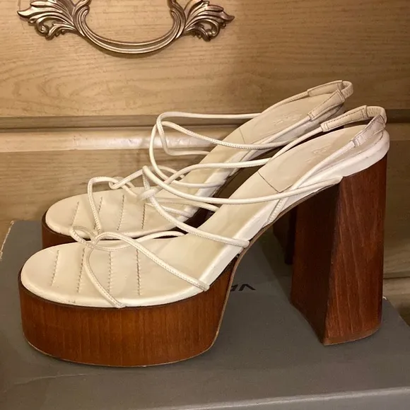 Gia Borghini x RHW Rosie 28 Leather Knotted Strappy Chunky Platform Sandals 40