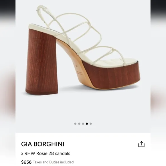 Gia Borghini x RHW Rosie 28 Leather Knotted Strappy Chunky Platform Sandals 40