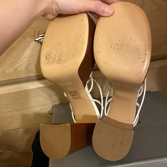Gia Borghini x RHW Rosie 28 Leather Knotted Strappy Chunky Platform Sandals 40
