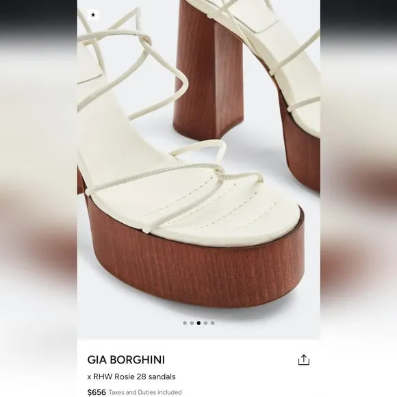 Gia Borghini x RHW Rosie 28 Leather Knotted Strappy Chunky Platform Sandals 40