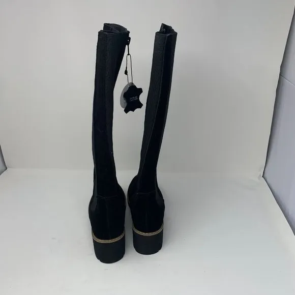 Giani Bernini Valensiaf 10014107800 Boots Womens 6.5M Black Suede Side Zip S0544