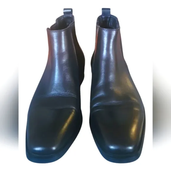 Gifennse Men's Black Leather Chelsea Dress Boots Sz 9.5