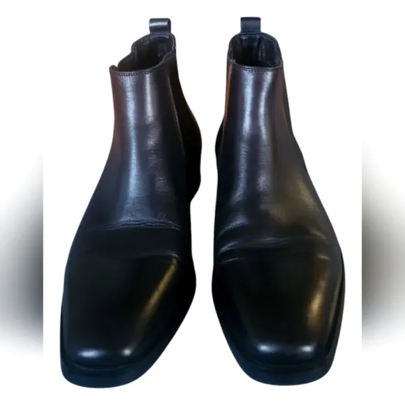 Gifennse Men's Black Leather Chelsea Dress Boots Sz 9.5