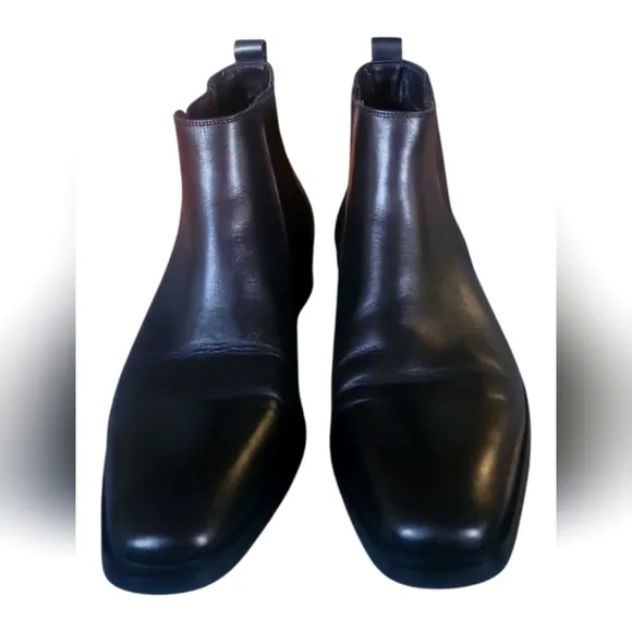 Gifennse Men's Black Leather Chelsea Dress Boots Sz 9.5