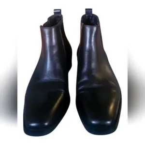 Gifennse Men's Black Leather Chelsea Dress Boots Sz 9.5