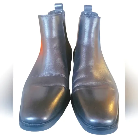 Gifennse Men's Black Leather Chelsea Dress Boots Sz 9.5