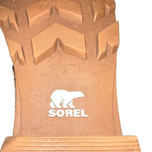 Girls Sorel Tan Suede Combat Style Boots Waterproof Tie Zip Side Size 2Y