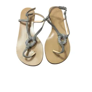 Giuseppe Designer  Italian Gray Suede &amp; Leather Sandals