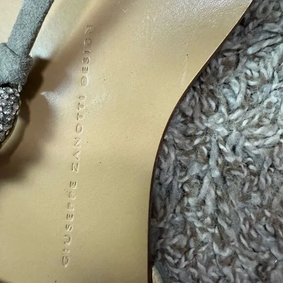 Giuseppe Designer  Italian Gray Suede &amp; Leather Sandals