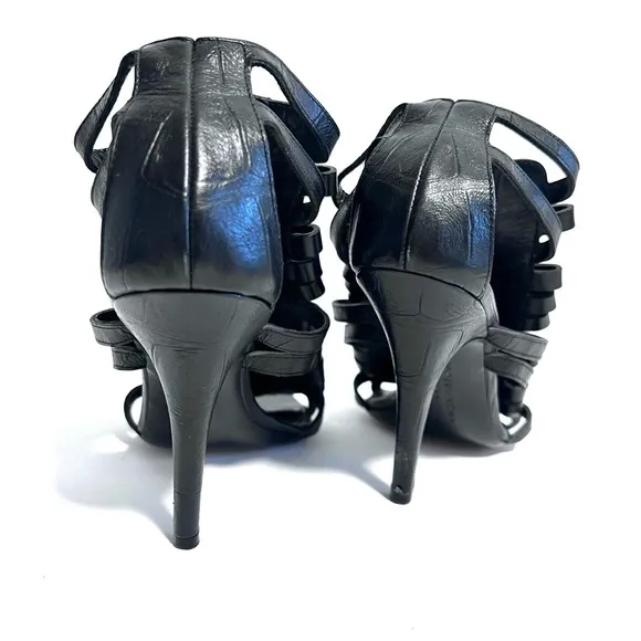Givenchy. Embossed black caged sandals