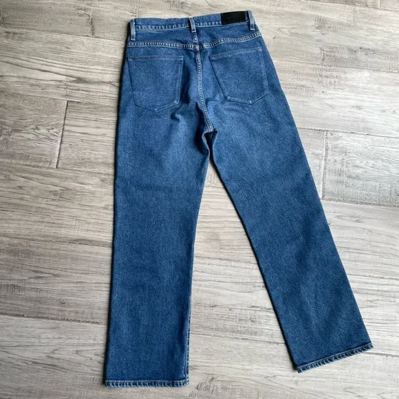 Goldsign The Cropped A High-Rise Straight-Leg Jeans Medium Blue SZ 25