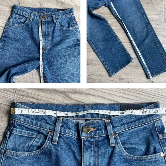 Goldsign The Cropped A High-Rise Straight-Leg Jeans Medium Blue SZ 25