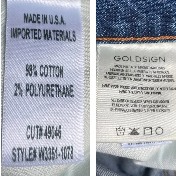 Goldsign The Cropped A High-Rise Straight-Leg Jeans Medium Blue SZ 25