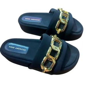 Good American Chain Platform Slide Sandals Size 7.5