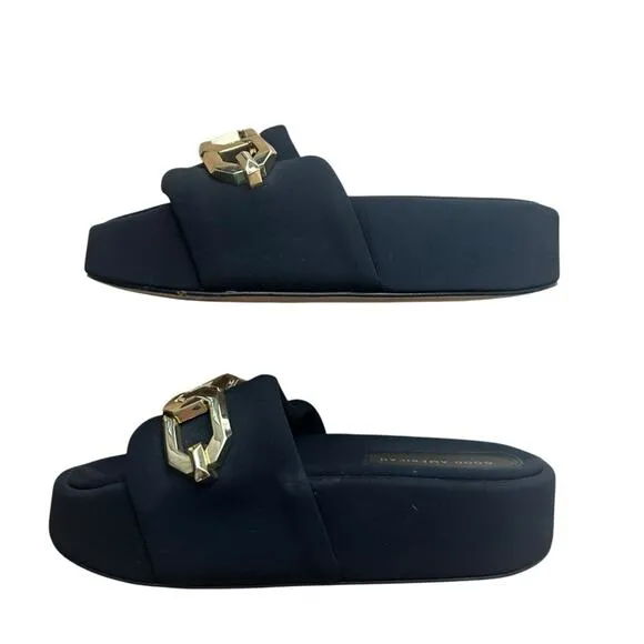 Good American Chain Platform Slide Sandals Size 7.5
