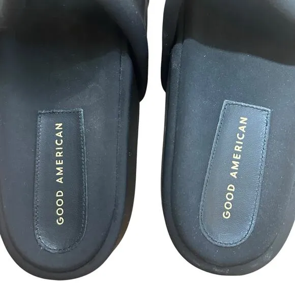 Good American Chain Platform Slide Sandals Size 7.5