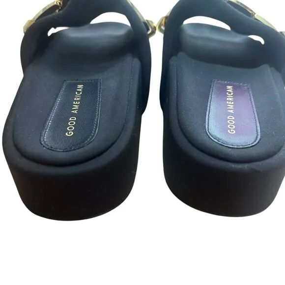 Good American Chain Platform Slide Sandals Size 7.5