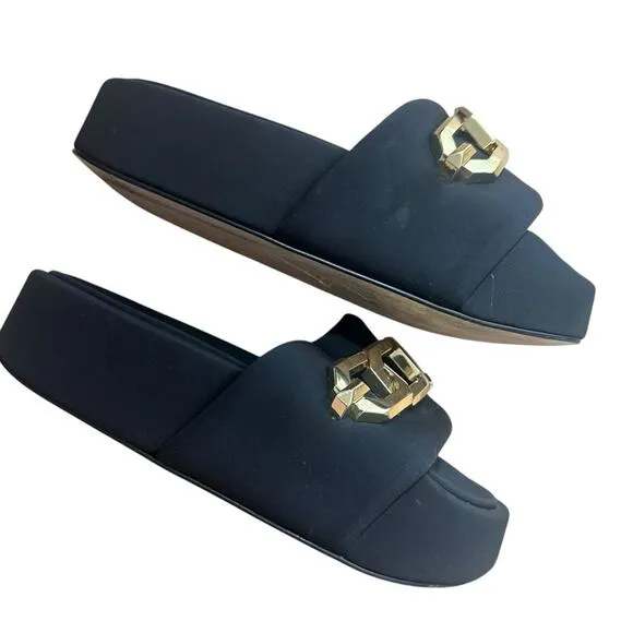 Good American Chain Platform Slide Sandals Size 7.5