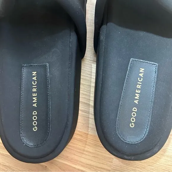Good American Chain Platform Slide Sandals Size 7.5