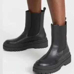Good American Combat Boot Chelsea Black Womens 10 1/2