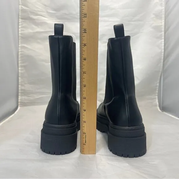 Good American Combat Boot Chelsea Black Womens 10 1/2