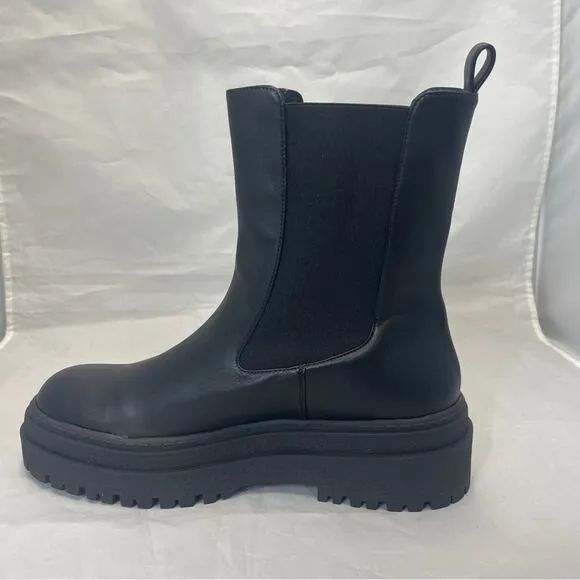 Good American Combat Boot Chelsea Black Womens 10 1/2