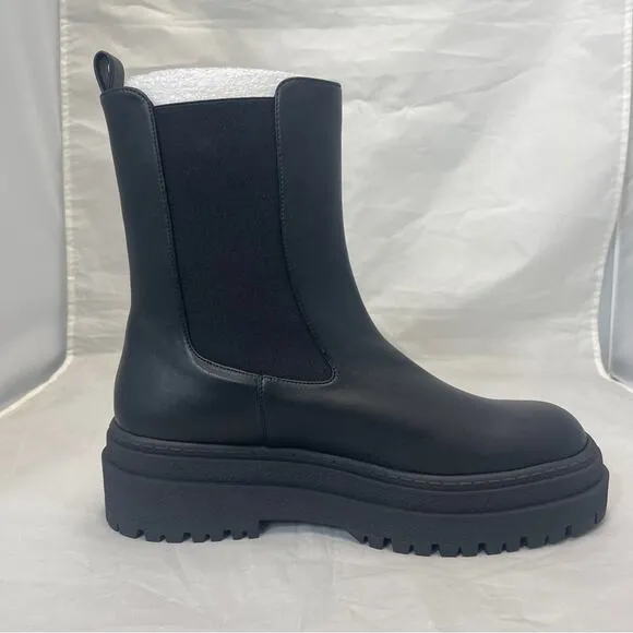 Good American Combat Boot Chelsea Black Womens 10 1/2