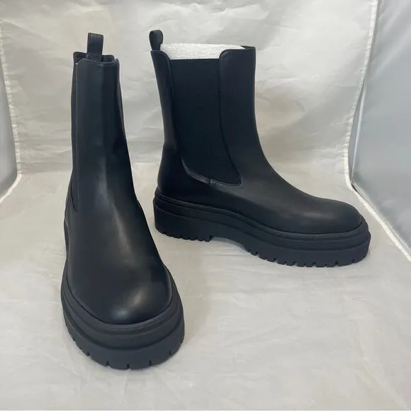 Good American Combat Boot Chelsea Black Womens 10 1/2