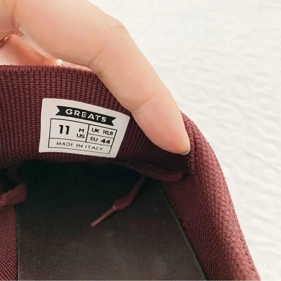 GREATS Men's Royale Knit Sneaker, Maroon