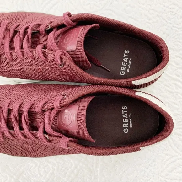 GREATS Men's Royale Knit Sneaker, Maroon