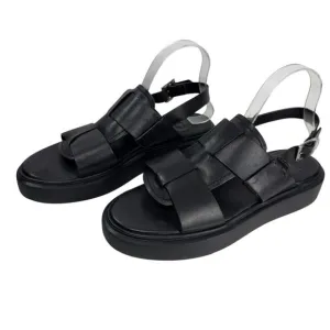 Grenson Wiley Chunky Platform Fisherman Sandals Black Leather Size Men UK 7 US 8