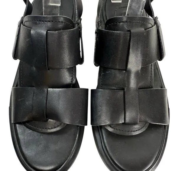 Grenson Wiley Chunky Platform Fisherman Sandals Black Leather Size Men UK 7 US 8
