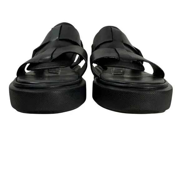 Grenson Wiley Chunky Platform Fisherman Sandals Black Leather Size Men UK 7 US 8