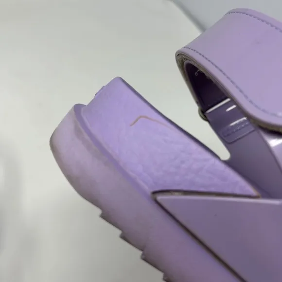 Gucci Double G Logo Rubber Jelly Boho Chunky Purple Sandals