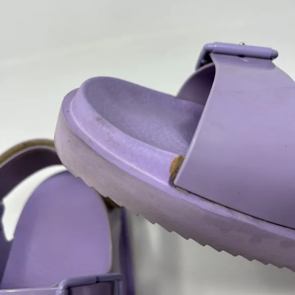 Gucci Double G Logo Rubber Jelly Boho Chunky Purple Sandals
