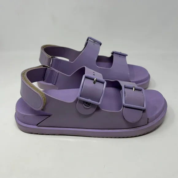 Gucci Double G Logo Rubber Jelly Boho Chunky Purple Sandals