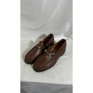 Gucci Horse-bit Loafers Women's Size 8 D Leather Casual Brown Shoes