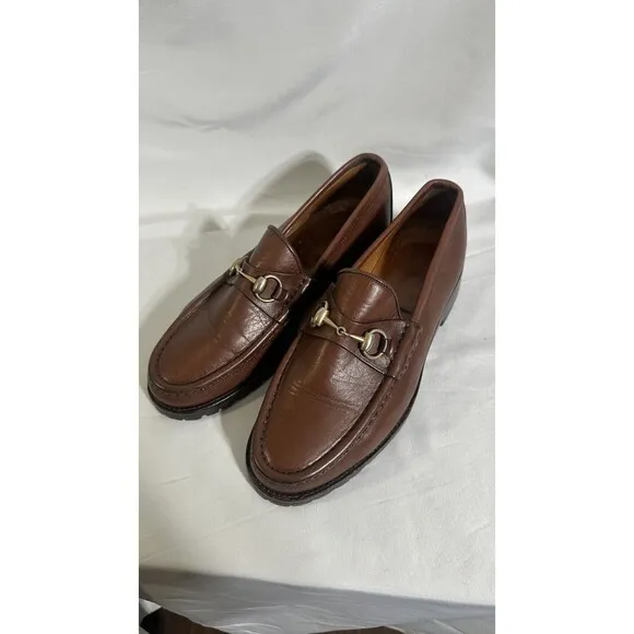 Gucci Horse-bit Loafers Women's Size 8 D Leather Casual Brown Shoes