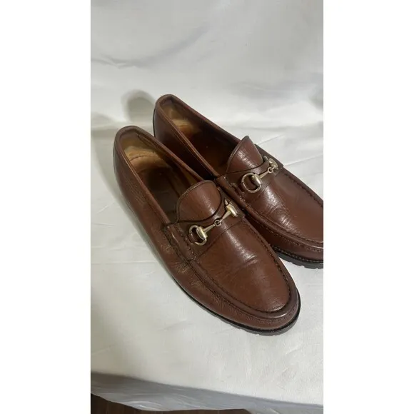 Gucci Horse-bit Loafers Women's Size 8 D Leather Casual Brown Shoes