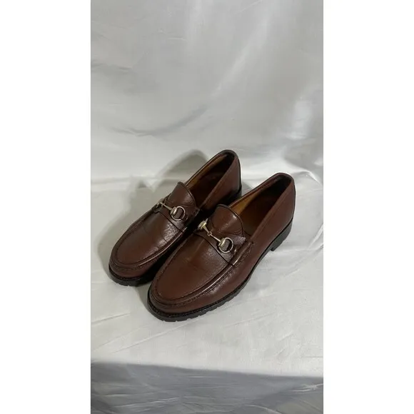 Gucci Horse-bit Loafers Women's Size 8 D Leather Casual Brown Shoes
