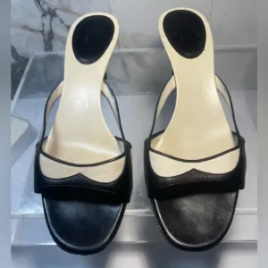 Gucci leather colorblock patten sandals - black sandals sz  7.5 B made in italy