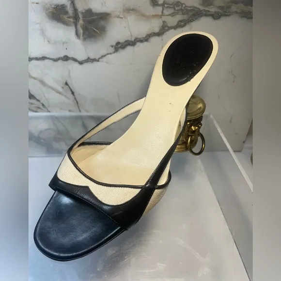 Gucci leather colorblock patten sandals - black sandals sz  7.5 B made in italy