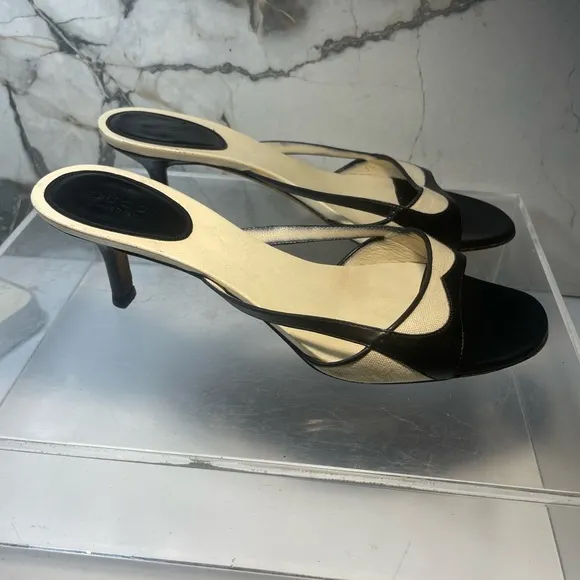 Gucci leather colorblock patten sandals - black sandals sz  7.5 B made in italy
