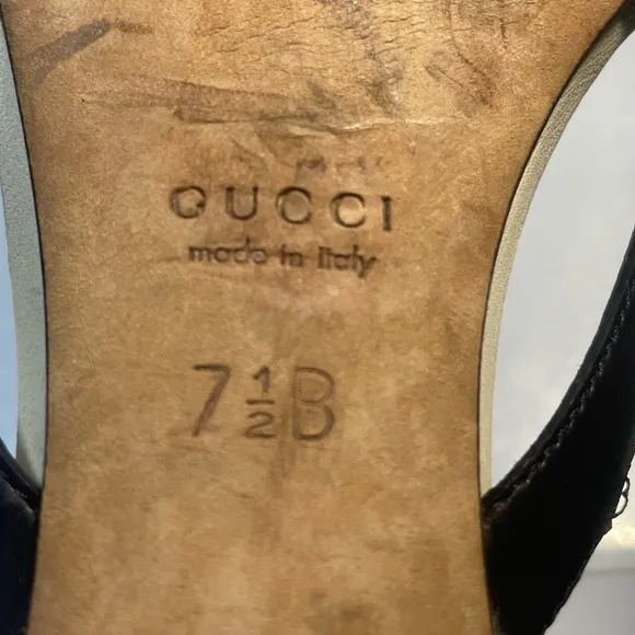 Gucci leather colorblock patten sandals - black sandals sz  7.5 B made in italy