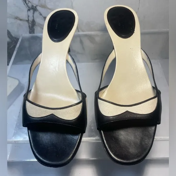 Gucci leather colorblock patten sandals - black sandals sz  7.5 B made in italy