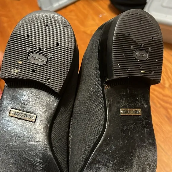 Gucci Loafers Slip-on Shoes GG Pattern Canvas Gray Size 8