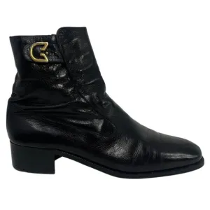 Gucci Men's Black Leather Side Zip Boots