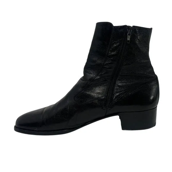 Gucci Men's Black Leather Side Zip Boots
